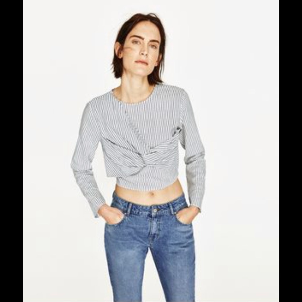 Zara striped crop top